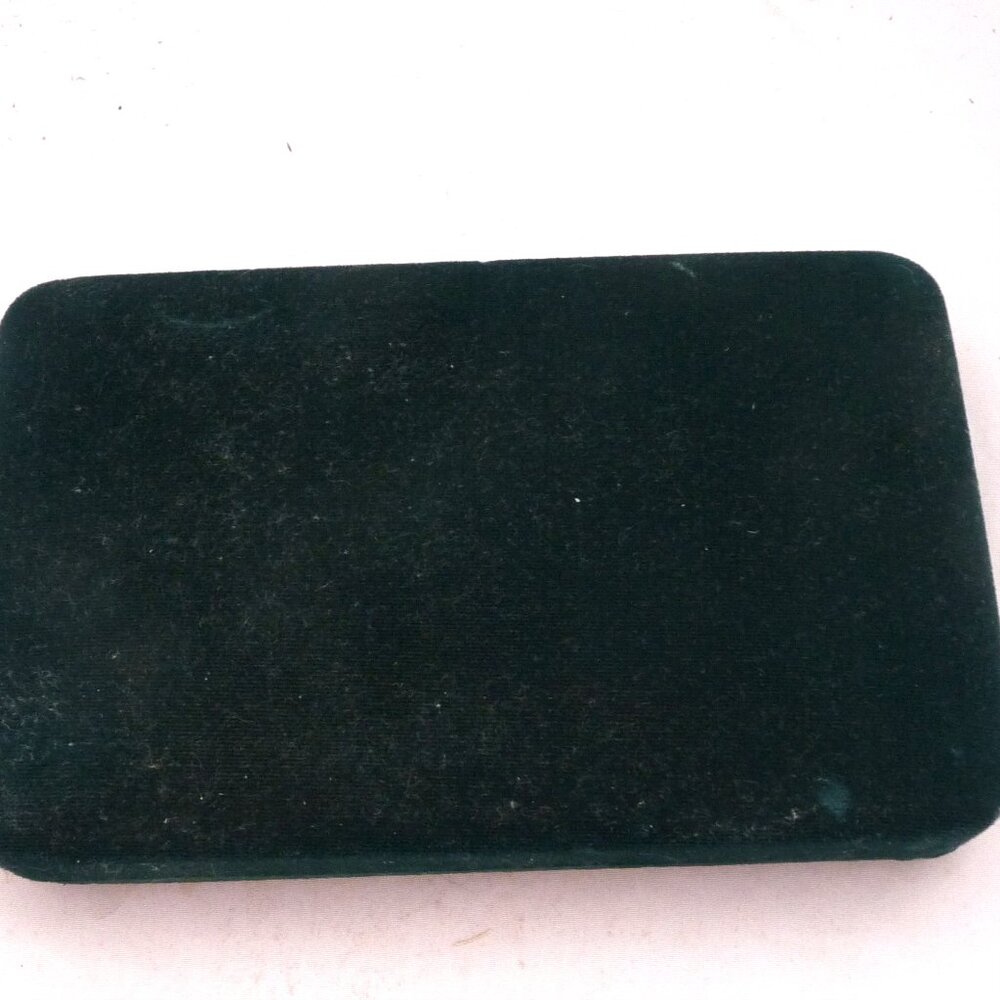 Vintage Jeane Boucher velvet jewelry case box green